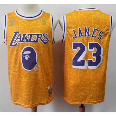 LeBron James BAPE X Mitchell & Ness Special Edition Lakers Jersey 
